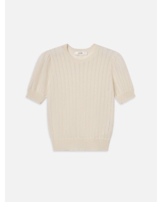 FRAME White The Ladder Pointelle Sweater