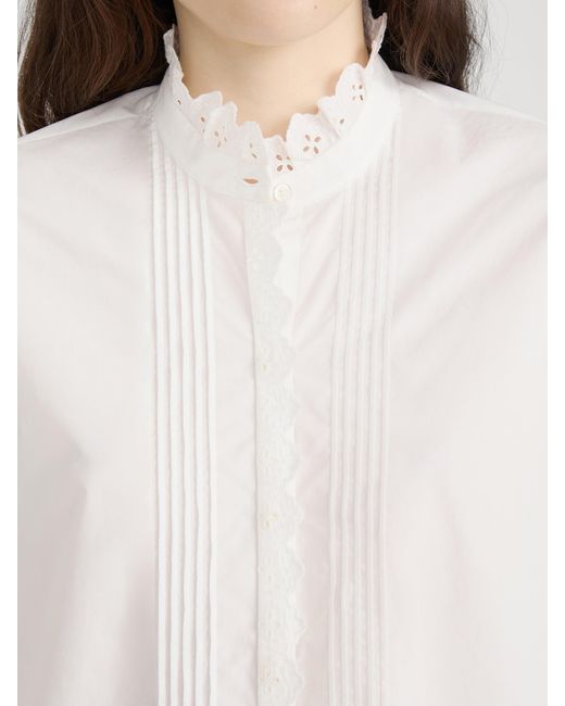 FRAME White The Keepsake Pintuck Blouse