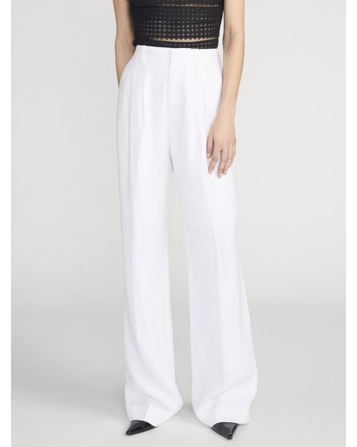 FRAME White The Linen Trouser