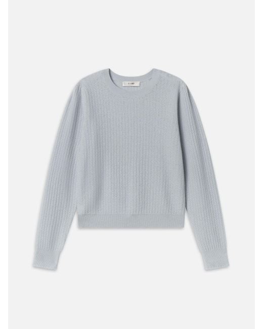 FRAME Women's Gray Chain Pointelle Sweater