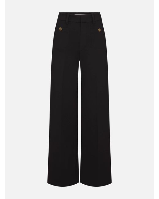 FRAME Black The Slim Palazzo Trouser