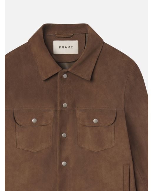 FRAME Brown Suede Trucker Jacket for men