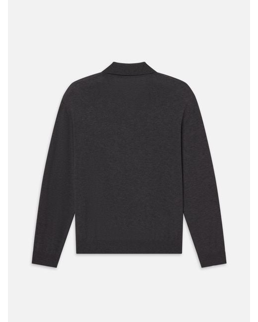FRAME Blue Superfine Polo Sweater for men