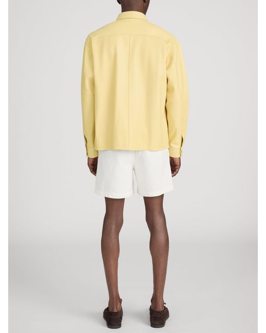 FRAME Yellow Leather Zip-up Shirt for men