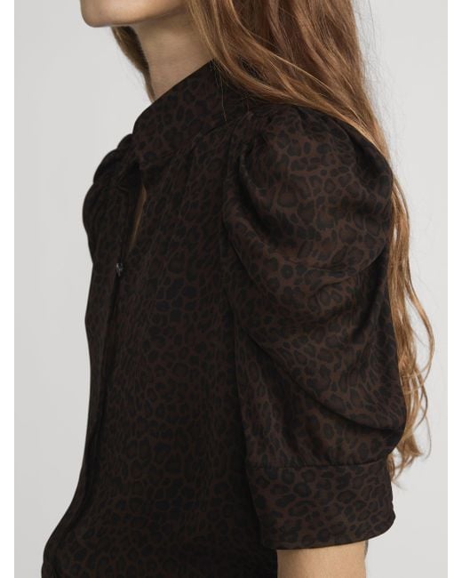 FRAME Black The Leopard Gillian Top