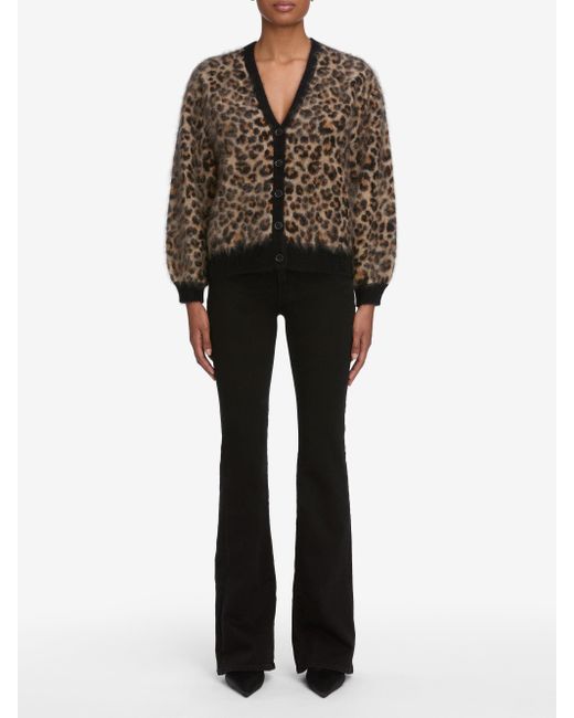 FRAME Brown The Brushed Leopard Cardi