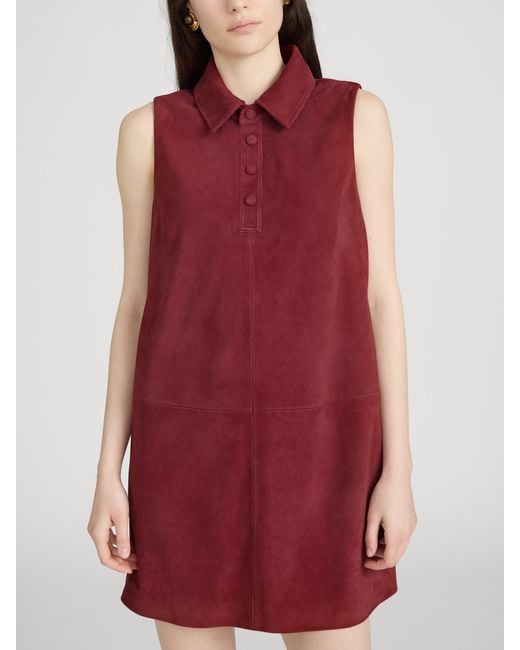 FRAME Red The Suede City Shift Dress