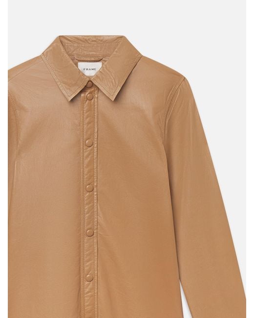 FRAME Natural The Paper Leather Slim Shirt