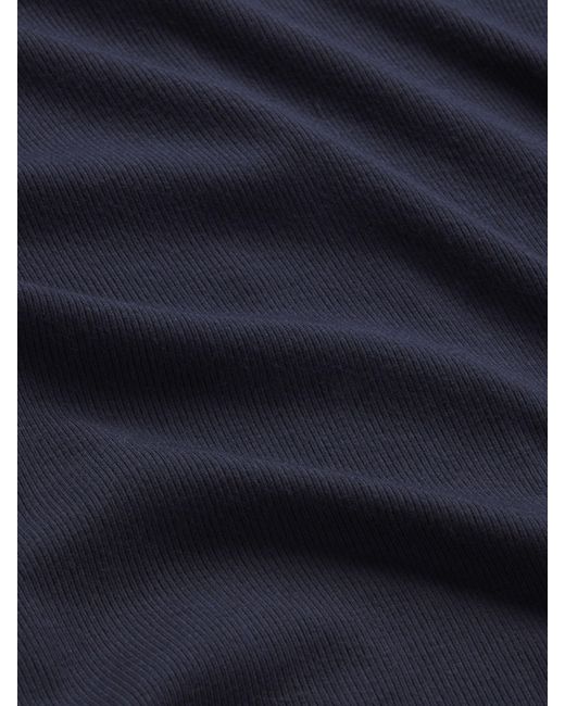 FRAME Blue The Long Sleeve Rib Crew