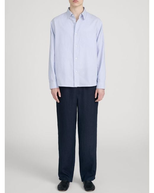 FRAME Blue Drawstring Linen Pants for men