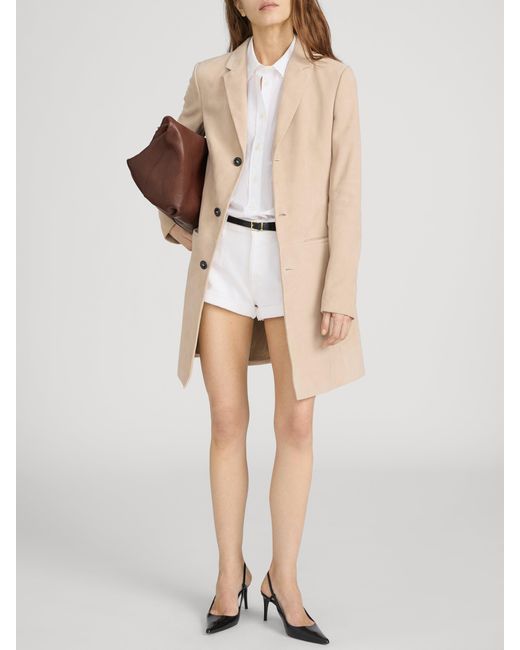 FRAME Natural The Sleek Suede Coat