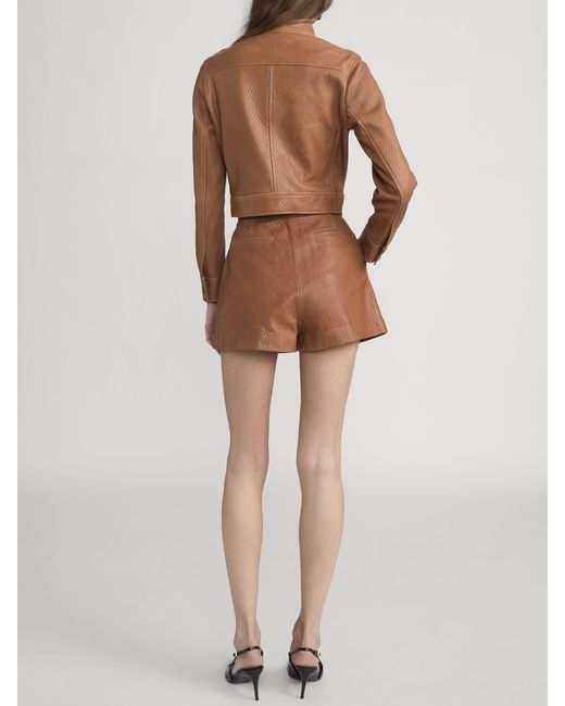 FRAME Brown The Leather Boy Short