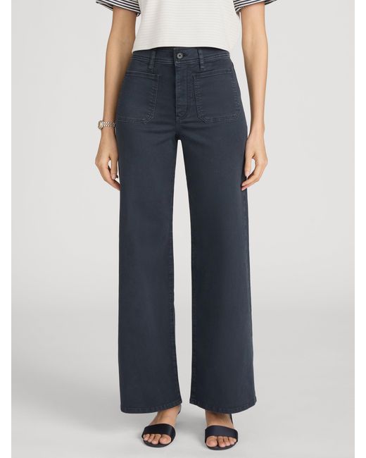 FRAME Blue Le Slim Palazzo Harbor Pocket