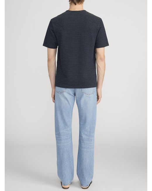 FRAME Black Jacquard Stripe Tee