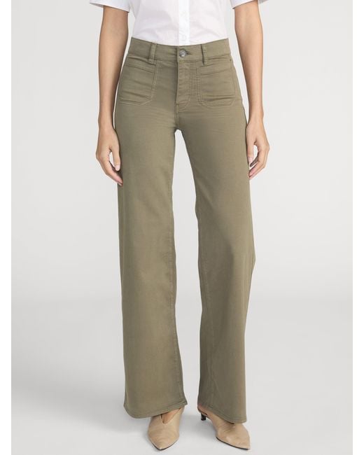 FRAME Green Le Slim Palazzo Modernist Pocket