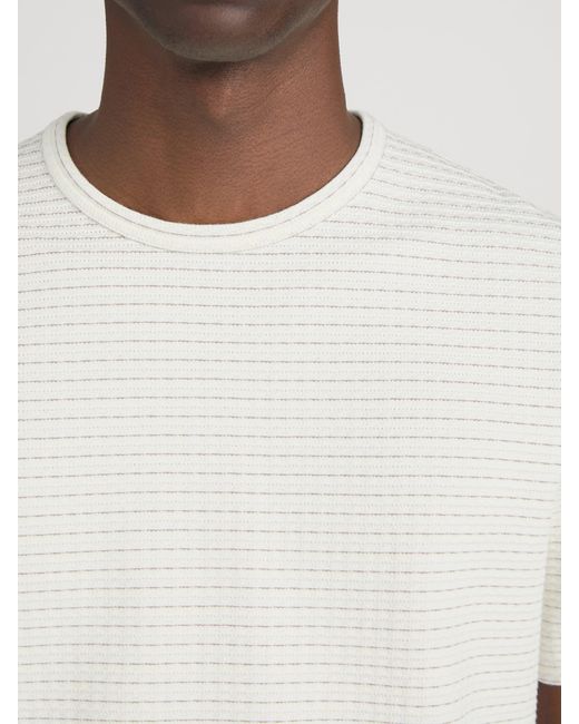 FRAME White Jacquard Stripe Tee for men