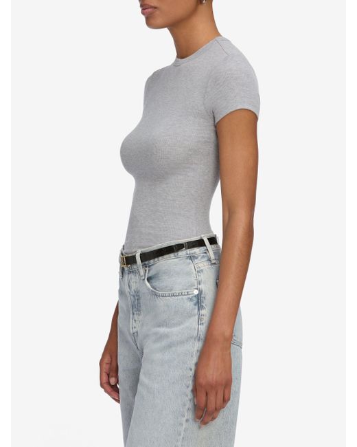 FRAME Gray The Rib Baby Tee