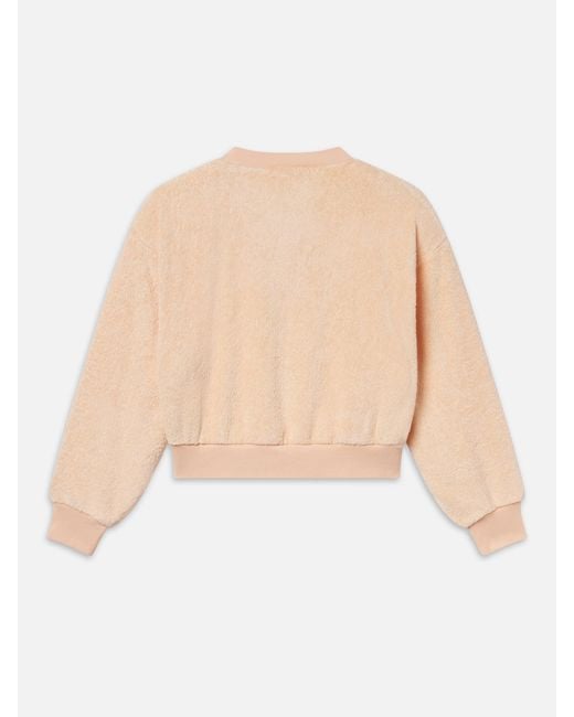 FRAME Natural Ritz Terry Cropped Sweatshirt