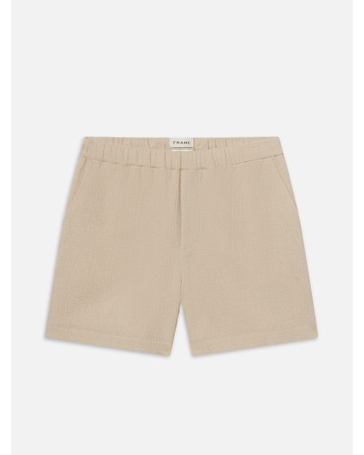 FRAME Natural Open Weave Shorts