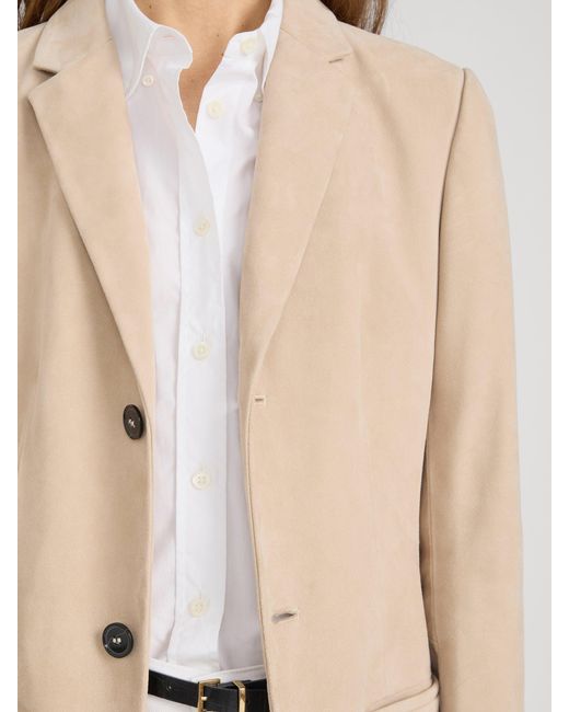 FRAME Natural The Sleek Suede Coat