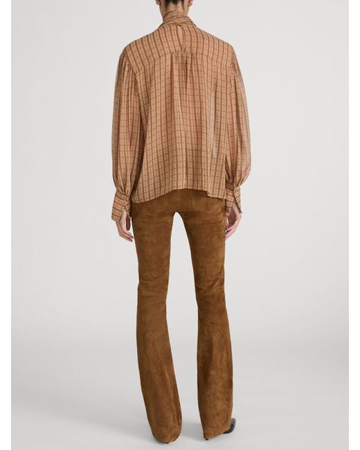 FRAME Brown The Lantern Blouse