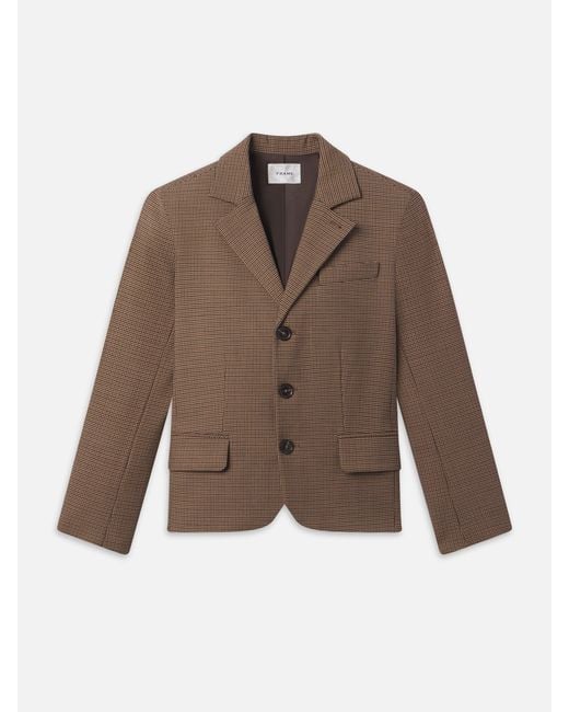 FRAME Brown The Plaid Smart Blazer
