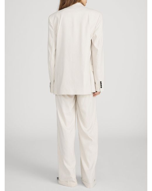FRAME White The Pinstripe Avenue Blazer