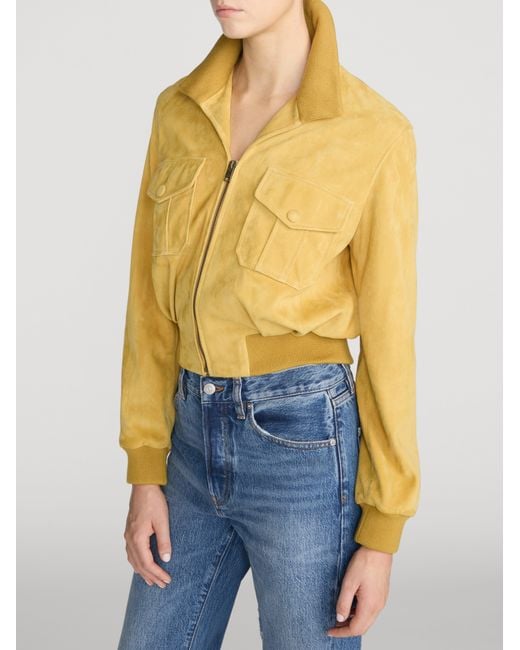 FRAME Yellow The Suede Ace Jacket
