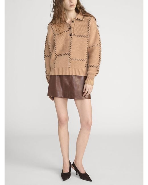 FRAME Brown The Leather Mini Skirt