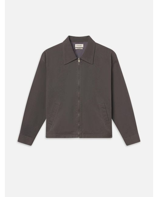 FRAME Gray Canvas Trucker Jacket