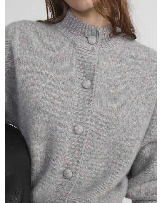 FRAME Gray The Cashmere Fleck Cardi