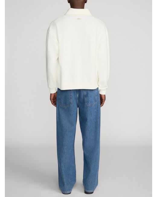 FRAME White Sotheby's Half Zip Sweatshirt for men