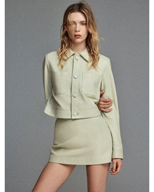 FRAME White The Leather Mini Skirt