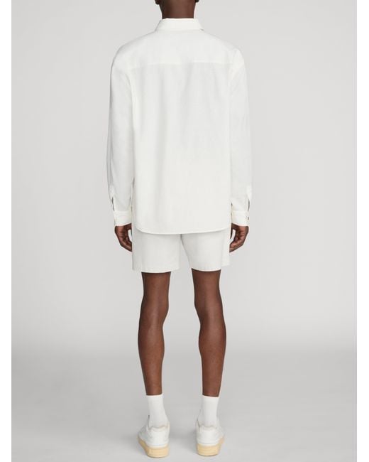 FRAME White Linen Blend Shirt for men