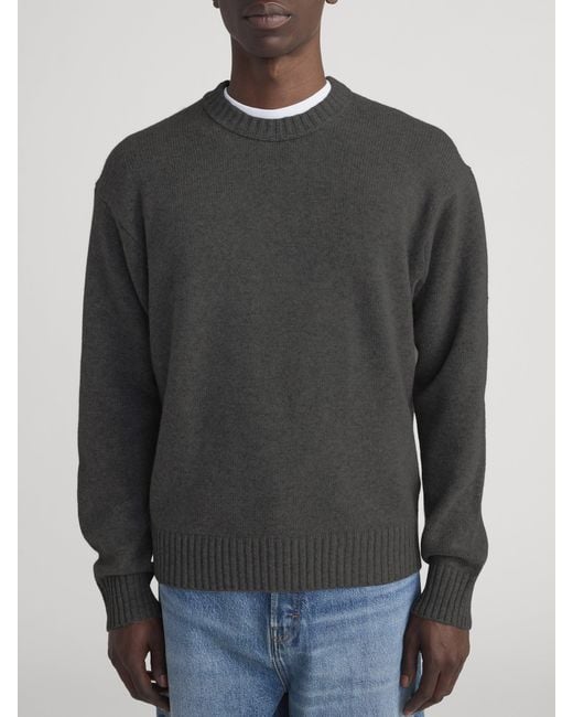 FRAME Gray Cashmere Crewneck Sweater