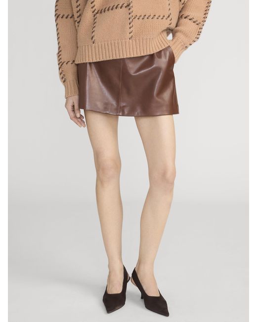 FRAME Brown The Leather Mini Skirt
