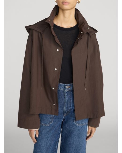FRAME Brown The Cropped Canopy Jacket