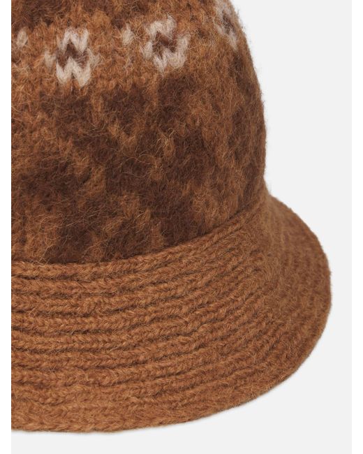 FRAME Brown The Fair Isle Bucket Hat