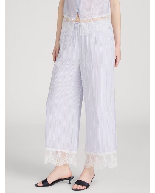 FRAME White The Stripe Lace Lounge Pant