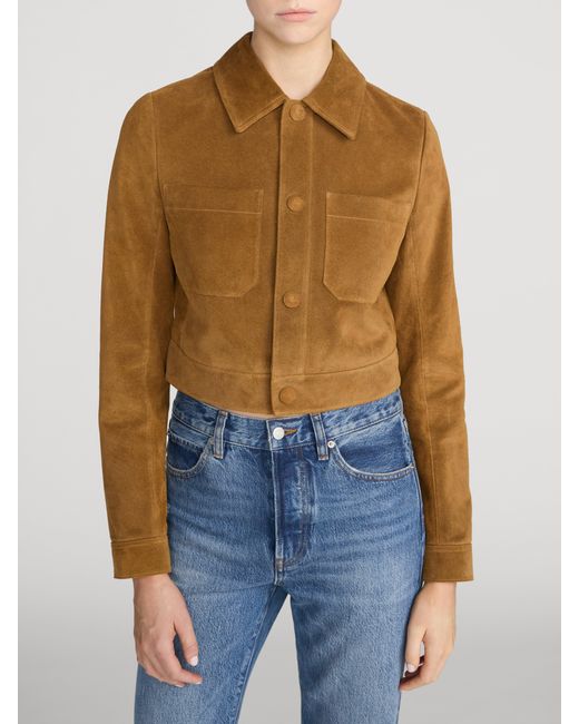 FRAME Brown The Suede Small Jacket