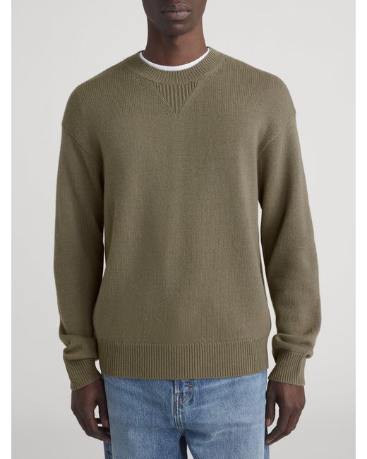 FRAME Green Suede Patch Sweater for men