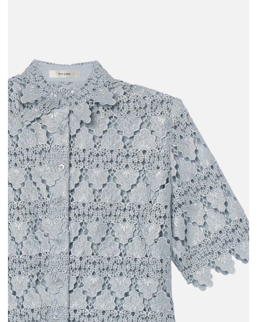FRAME Gray The Lace Button Up Shirt