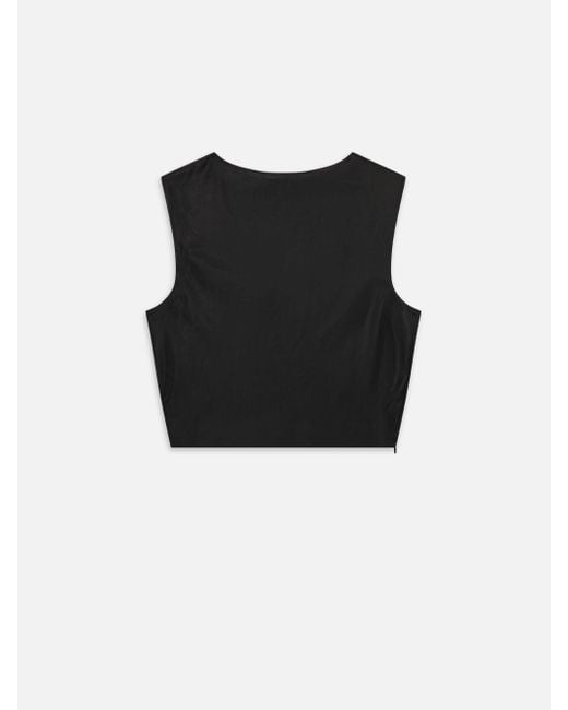 FRAME Black The Mesh Twist Tank