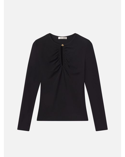 FRAME Blue The Keyhole Top