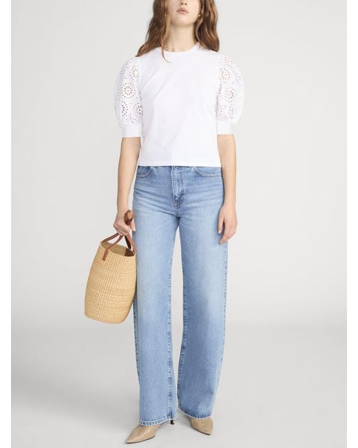 FRAME White The Solstice Eyelet Tee