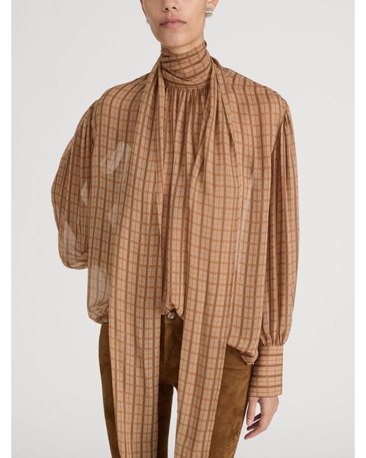 FRAME Brown The Lantern Blouse