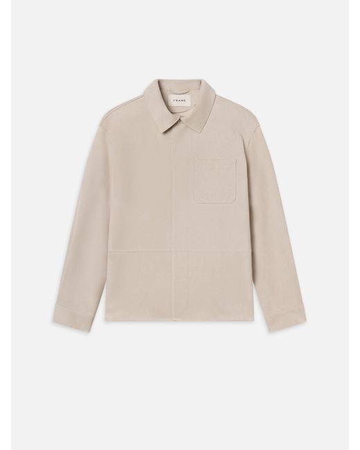 FRAME Natural Suede Overshirt for men