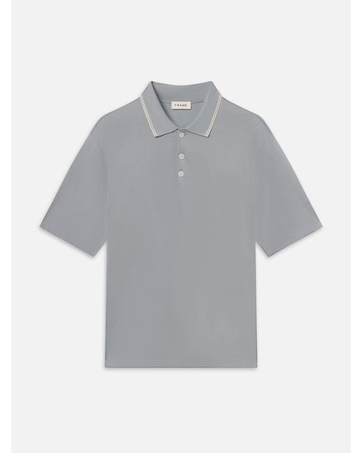 FRAME Gray Light Pique Polo for men