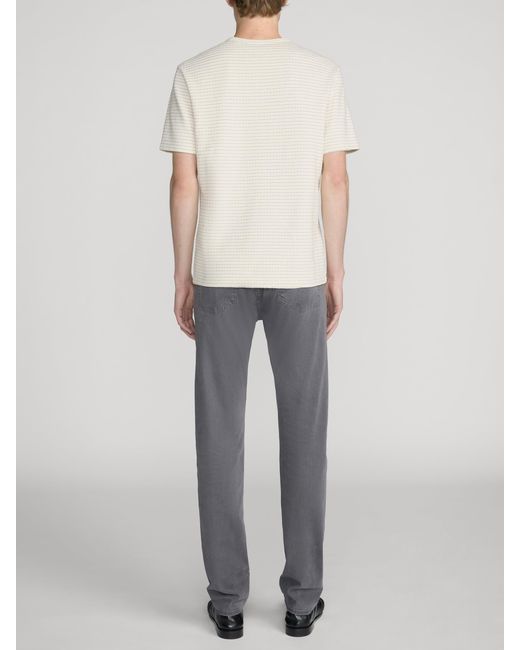 FRAME White Jacquard Stripe Tee for men