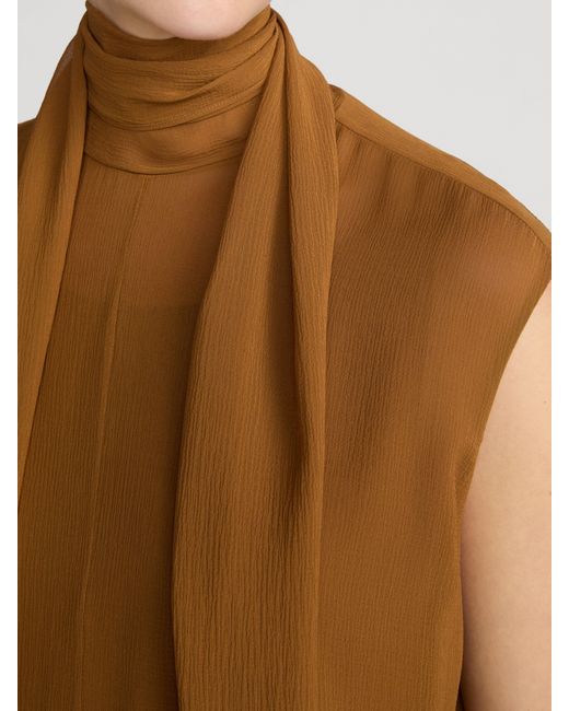 FRAME Brown The Wisp Tie Dress